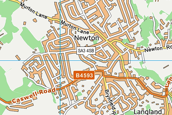 SA3 4SB map - OS VectorMap District (Ordnance Survey)