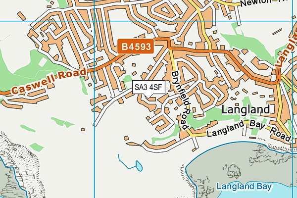 SA3 4SF map - OS VectorMap District (Ordnance Survey)