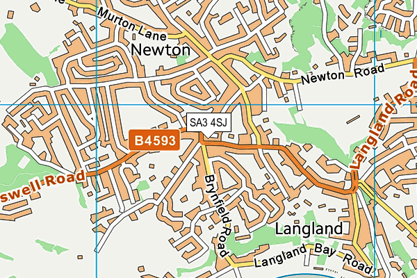 SA3 4SJ map - OS VectorMap District (Ordnance Survey)