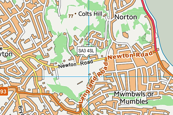 SA3 4SL map - OS VectorMap District (Ordnance Survey)