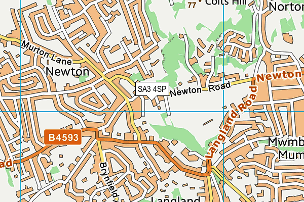 SA3 4SP map - OS VectorMap District (Ordnance Survey)