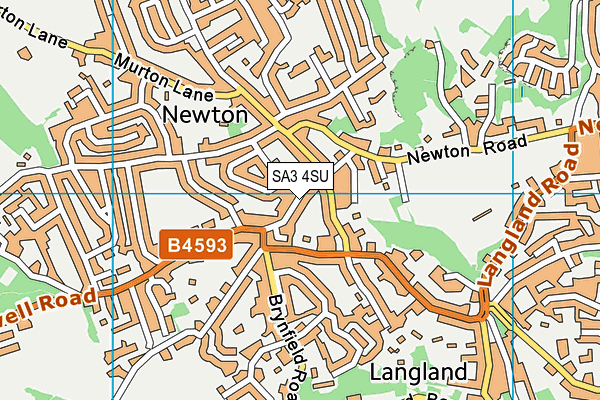 SA3 4SU map - OS VectorMap District (Ordnance Survey)