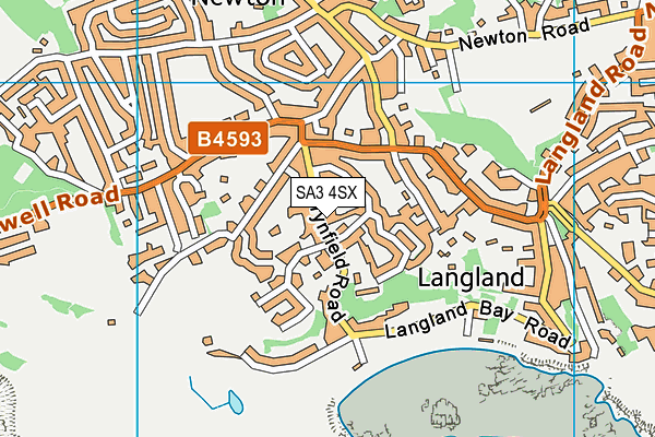 SA3 4SX map - OS VectorMap District (Ordnance Survey)