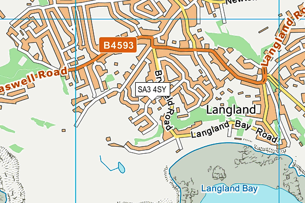 SA3 4SY map - OS VectorMap District (Ordnance Survey)