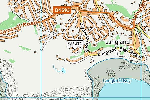 SA3 4TA map - OS VectorMap District (Ordnance Survey)