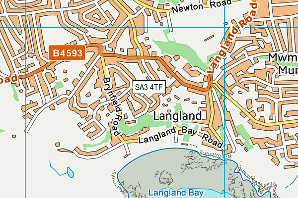 SA3 4TF map - OS VectorMap District (Ordnance Survey)