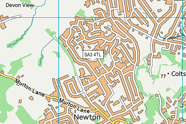 SA3 4TL map - OS VectorMap District (Ordnance Survey)