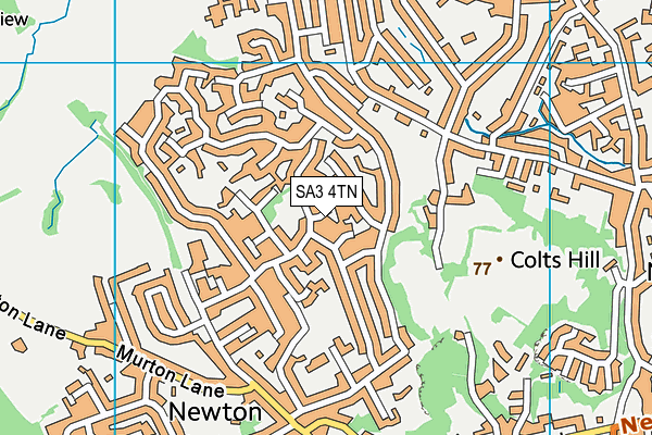 SA3 4TN map - OS VectorMap District (Ordnance Survey)