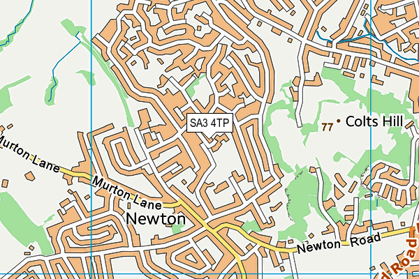 SA3 4TP map - OS VectorMap District (Ordnance Survey)