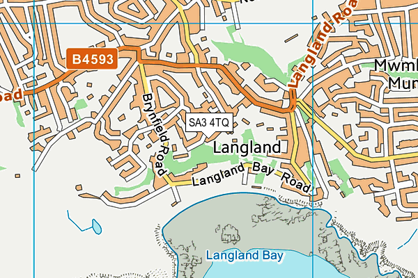 SA3 4TQ map - OS VectorMap District (Ordnance Survey)