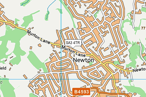 SA3 4TR map - OS VectorMap District (Ordnance Survey)