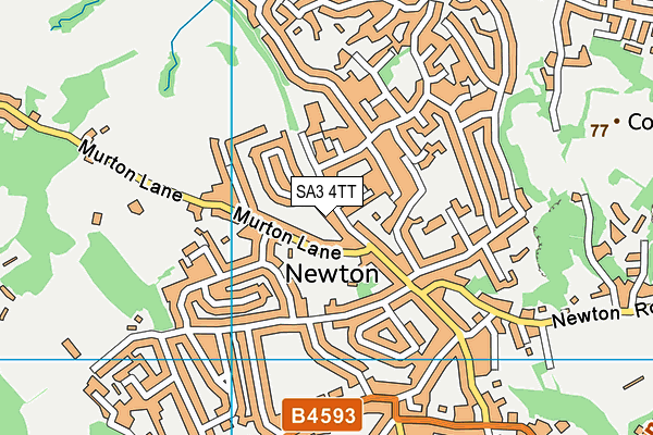 SA3 4TT map - OS VectorMap District (Ordnance Survey)