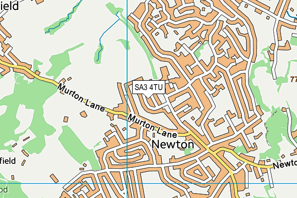 SA3 4TU map - OS VectorMap District (Ordnance Survey)