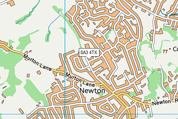 SA3 4TX map - OS VectorMap District (Ordnance Survey)