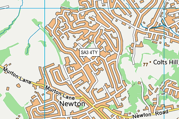 SA3 4TY map - OS VectorMap District (Ordnance Survey)