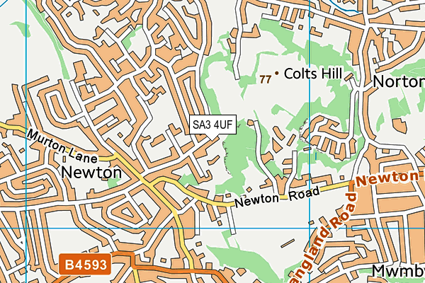 SA3 4UF map - OS VectorMap District (Ordnance Survey)