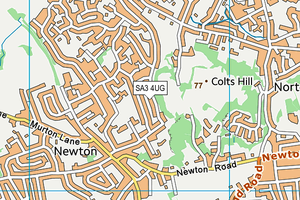 SA3 4UG map - OS VectorMap District (Ordnance Survey)