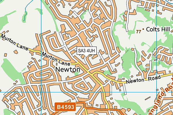 SA3 4UH map - OS VectorMap District (Ordnance Survey)