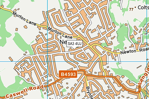 SA3 4UJ map - OS VectorMap District (Ordnance Survey)
