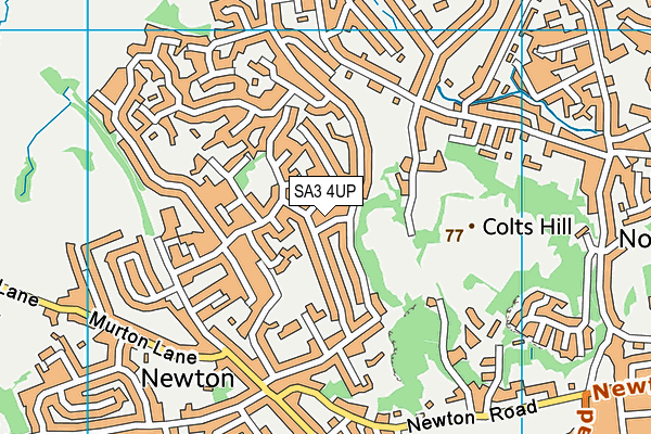 SA3 4UP map - OS VectorMap District (Ordnance Survey)