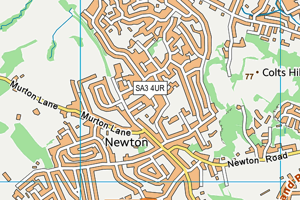 SA3 4UR map - OS VectorMap District (Ordnance Survey)