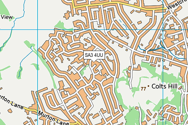 SA3 4UU map - OS VectorMap District (Ordnance Survey)