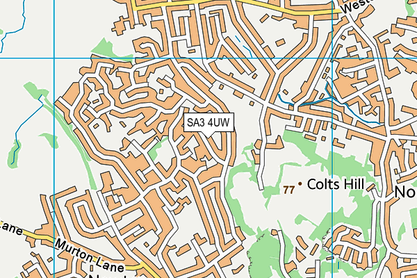 SA3 4UW map - OS VectorMap District (Ordnance Survey)