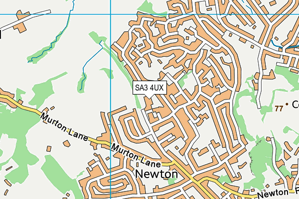 SA3 4UX map - OS VectorMap District (Ordnance Survey)