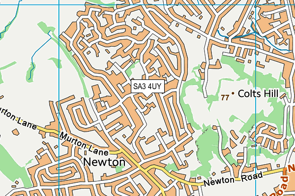 SA3 4UY map - OS VectorMap District (Ordnance Survey)