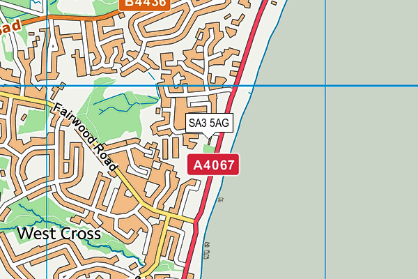 SA3 5AG map - OS VectorMap District (Ordnance Survey)