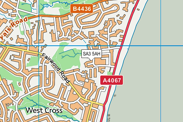 SA3 5AH map - OS VectorMap District (Ordnance Survey)