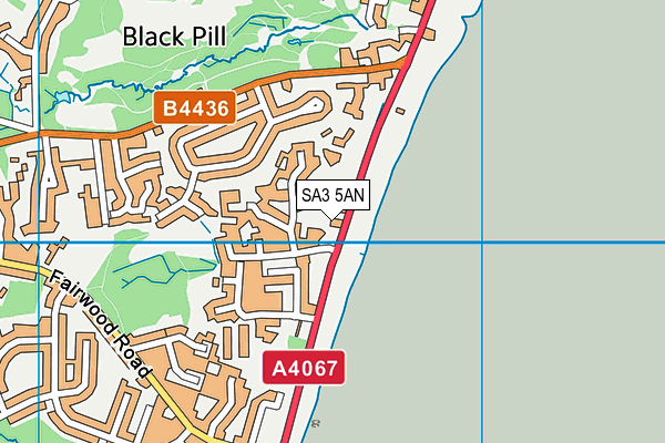 SA3 5AN map - OS VectorMap District (Ordnance Survey)