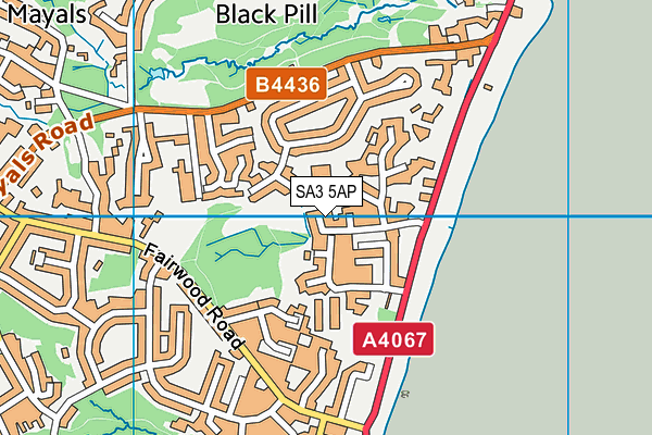 SA3 5AP map - OS VectorMap District (Ordnance Survey)