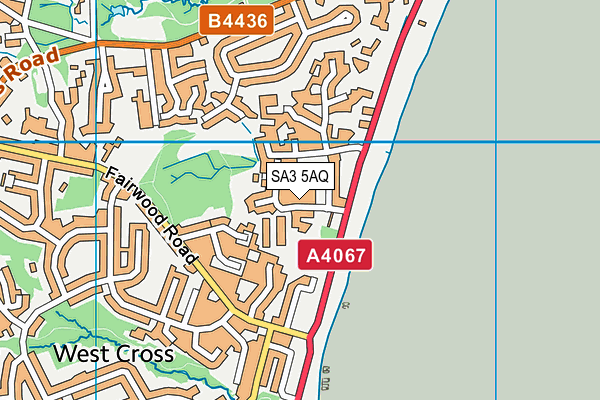 SA3 5AQ map - OS VectorMap District (Ordnance Survey)
