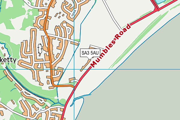 SA3 5AU map - OS VectorMap District (Ordnance Survey)