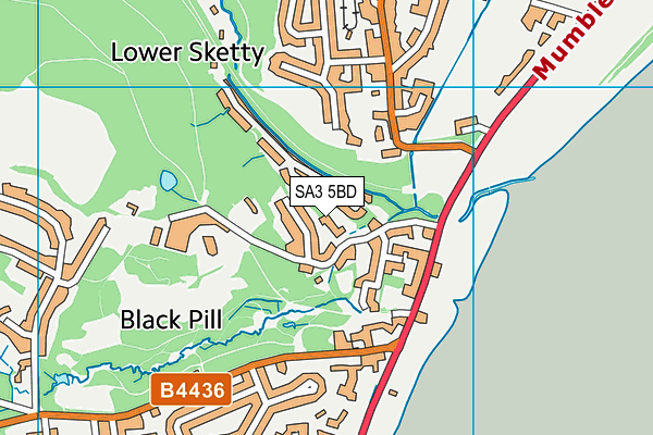 SA3 5BD map - OS VectorMap District (Ordnance Survey)