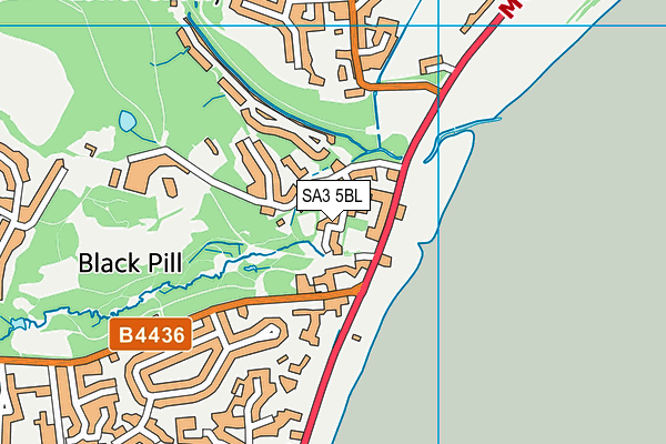 SA3 5BL map - OS VectorMap District (Ordnance Survey)