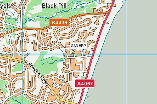 SA3 5BP map - OS VectorMap District (Ordnance Survey)