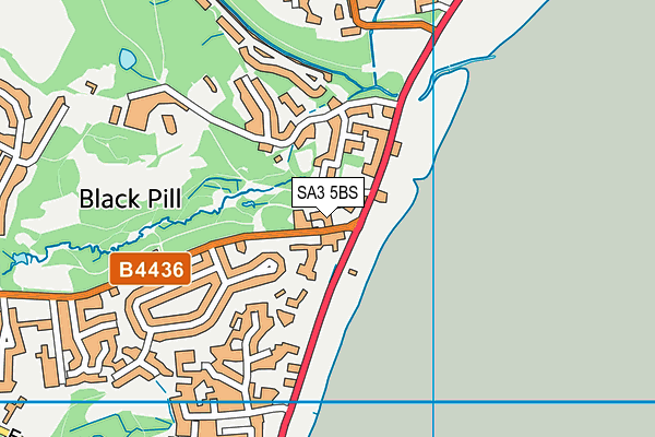 SA3 5BS map - OS VectorMap District (Ordnance Survey)