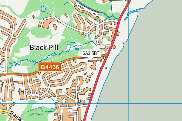 SA3 5BT map - OS VectorMap District (Ordnance Survey)