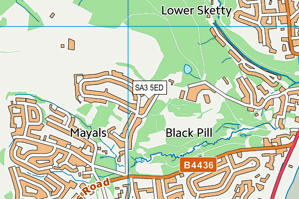 SA3 5ED map - OS VectorMap District (Ordnance Survey)