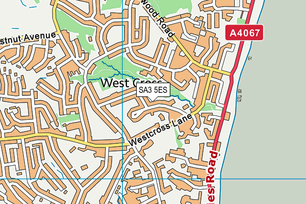 SA3 5ES map - OS VectorMap District (Ordnance Survey)