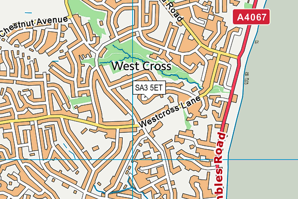 SA3 5ET map - OS VectorMap District (Ordnance Survey)