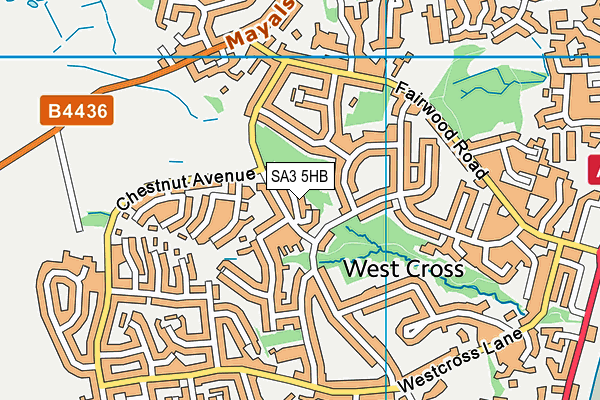 SA3 5HB map - OS VectorMap District (Ordnance Survey)