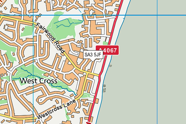 SA3 5JF map - OS VectorMap District (Ordnance Survey)