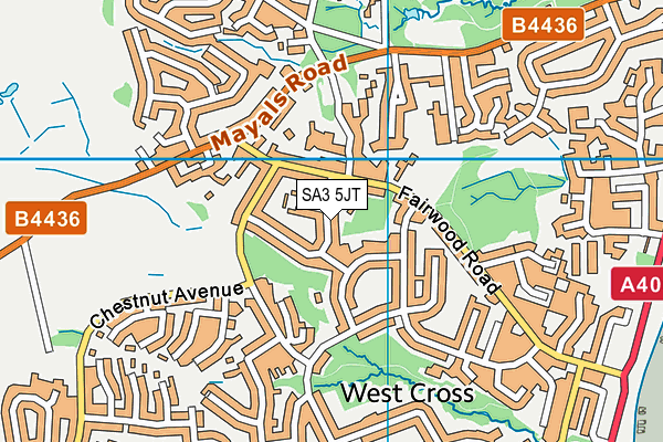 SA3 5JT map - OS VectorMap District (Ordnance Survey)