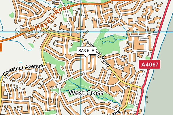 SA3 5LA map - OS VectorMap District (Ordnance Survey)