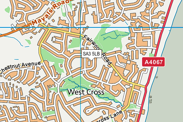 SA3 5LB map - OS VectorMap District (Ordnance Survey)