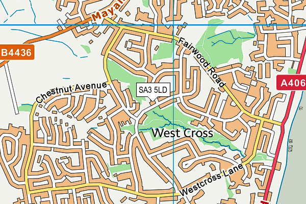 SA3 5LD map - OS VectorMap District (Ordnance Survey)