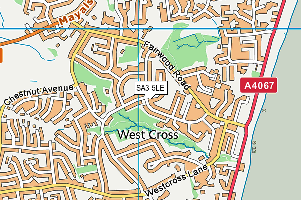 SA3 5LE map - OS VectorMap District (Ordnance Survey)